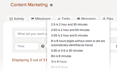 Quick Add Time Syntax in Brightpod