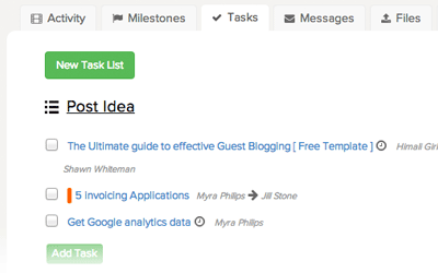 List view in Brightpod