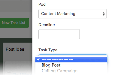 Setup task types in Brightpod