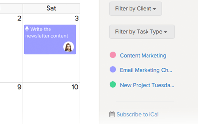 Smart filters in the Brightpod Calendar