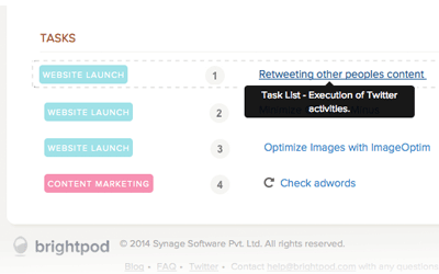 Prioritize tasks in Brightpod