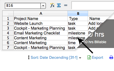 Exoprt insights & reports to Excel in Brightpod