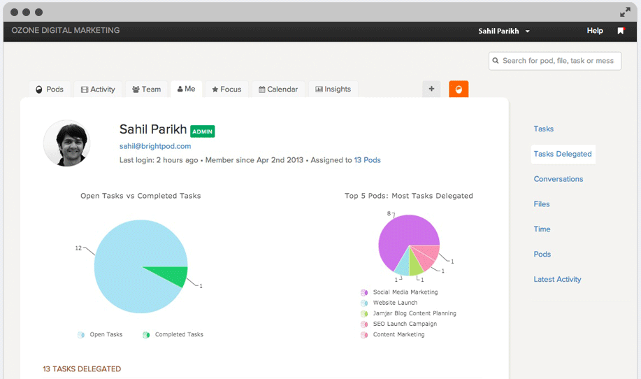 Me Page & Work Priority List in Brightpod
