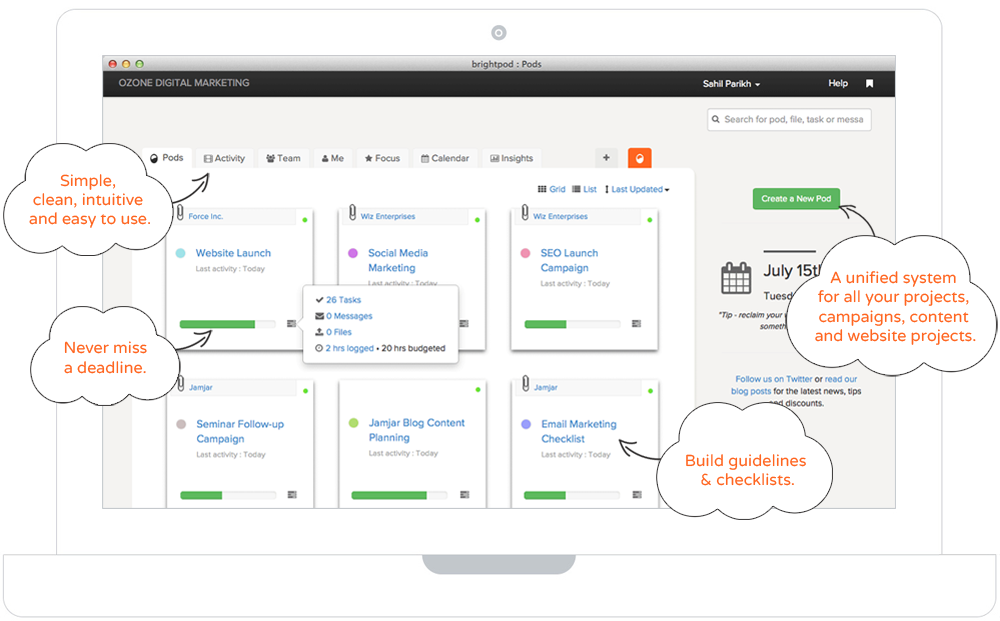 Project Management Dashboard Screenshot