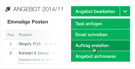 Auftrag erstellen