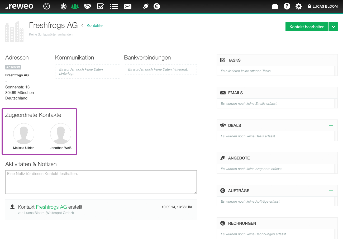 Firmenprofile nach Import