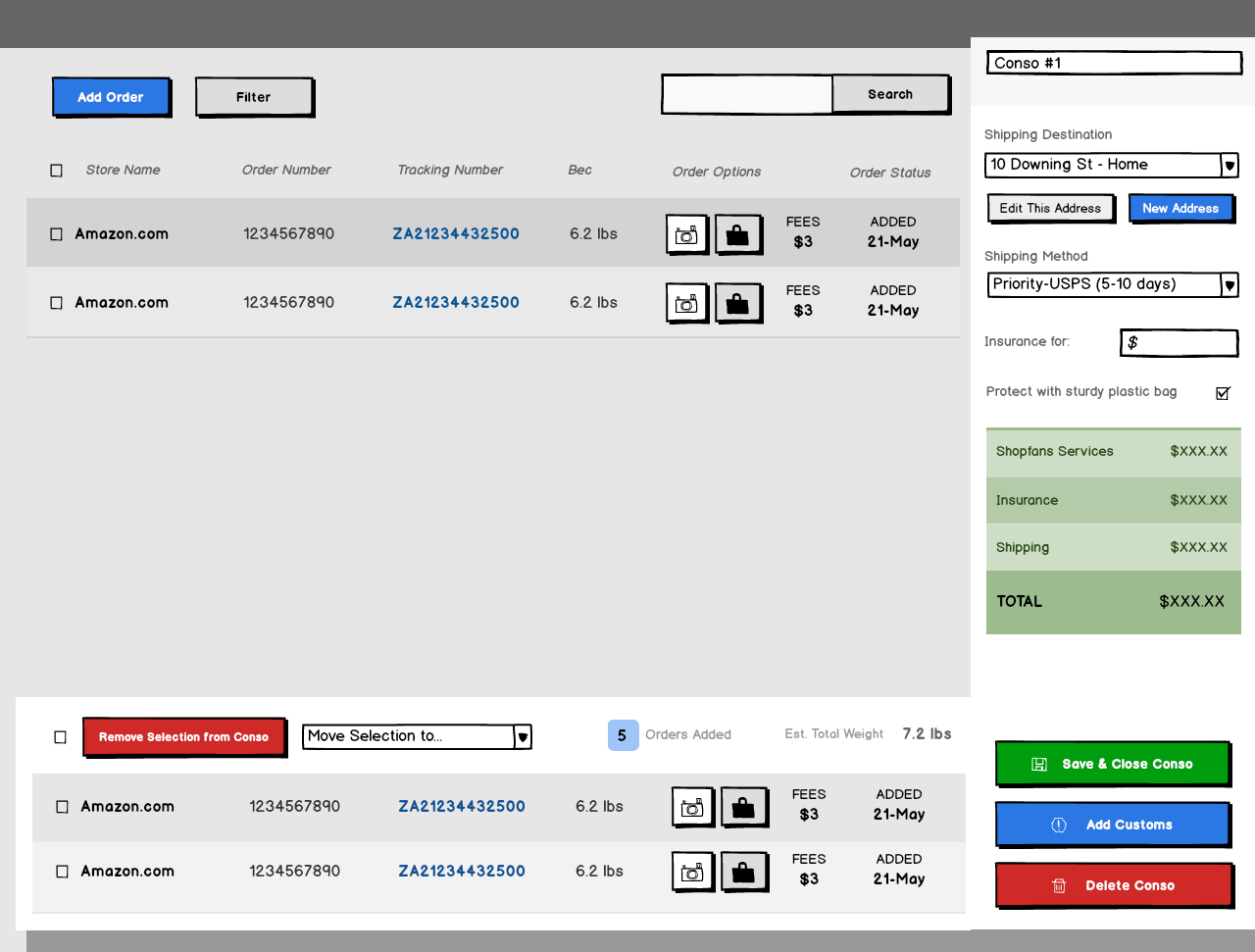 Purchase Page Shopfans Desktop Web App Wireframe