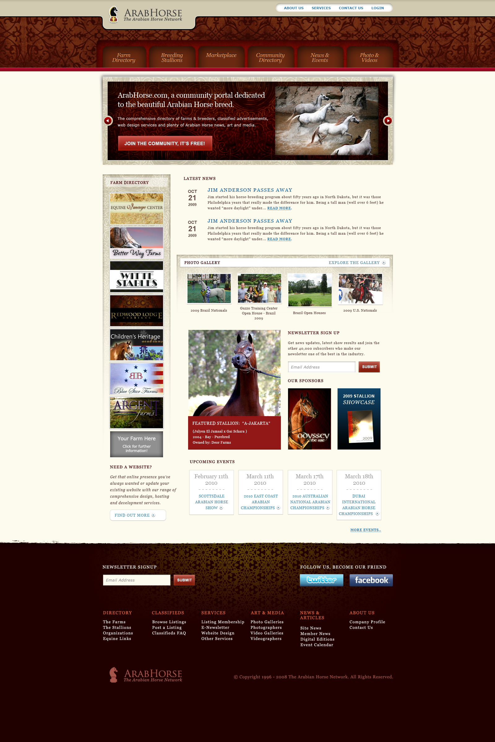 Arabhorses Home Page Design