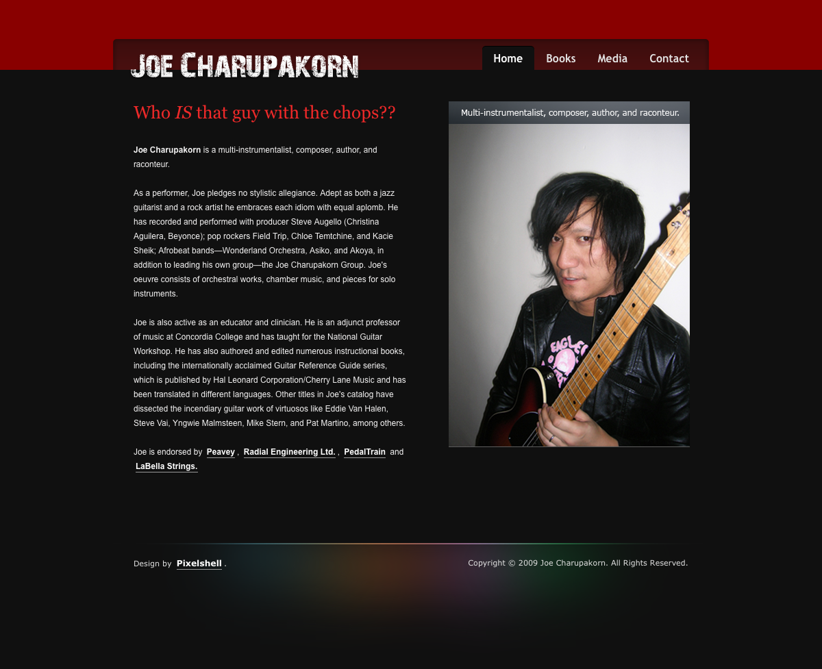 Joe Charupakorn Home Page Design