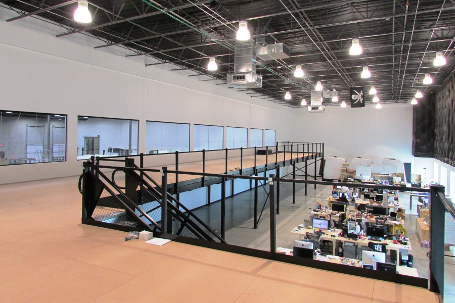 mezzanine office space. they reached out to the mezzanine company help create second level of office space using a mezzanine. p