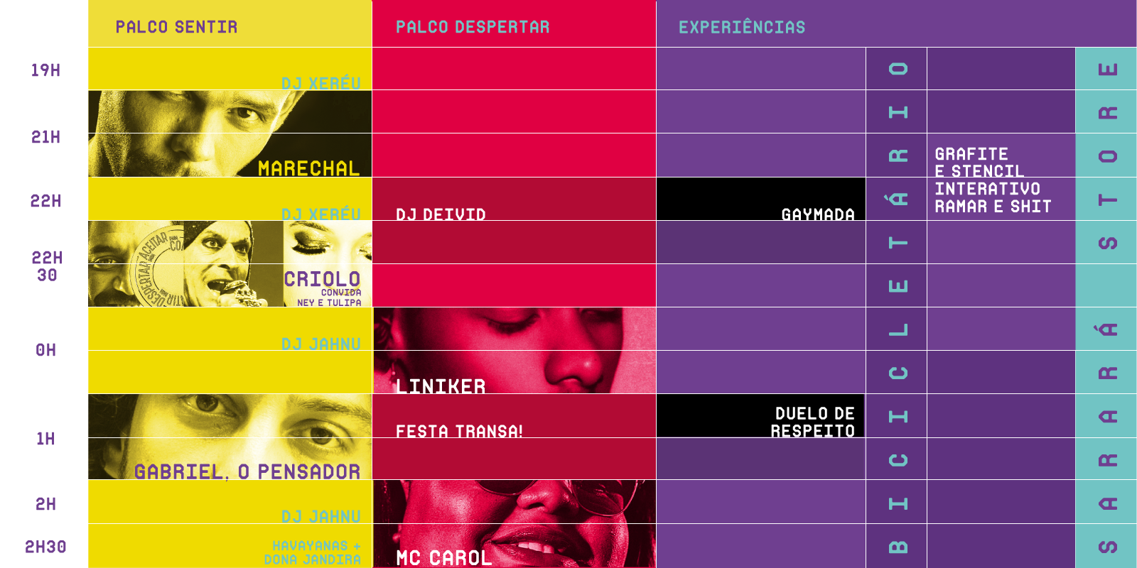 Programação do Festival Sarará