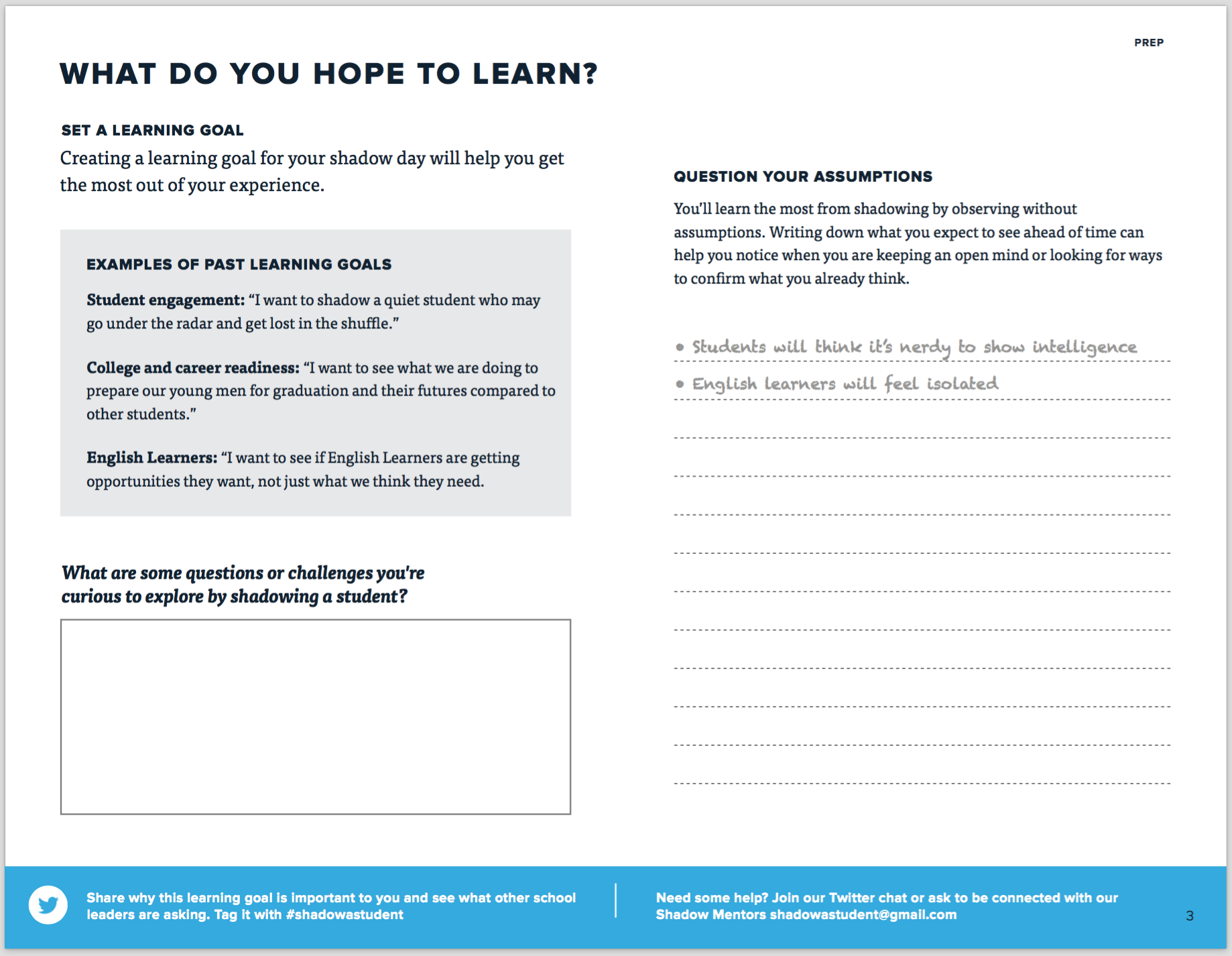 career shadowing questions