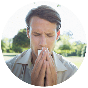 Man suffering from chronic sinusitis