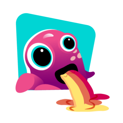 imessage sticker rainbow barf